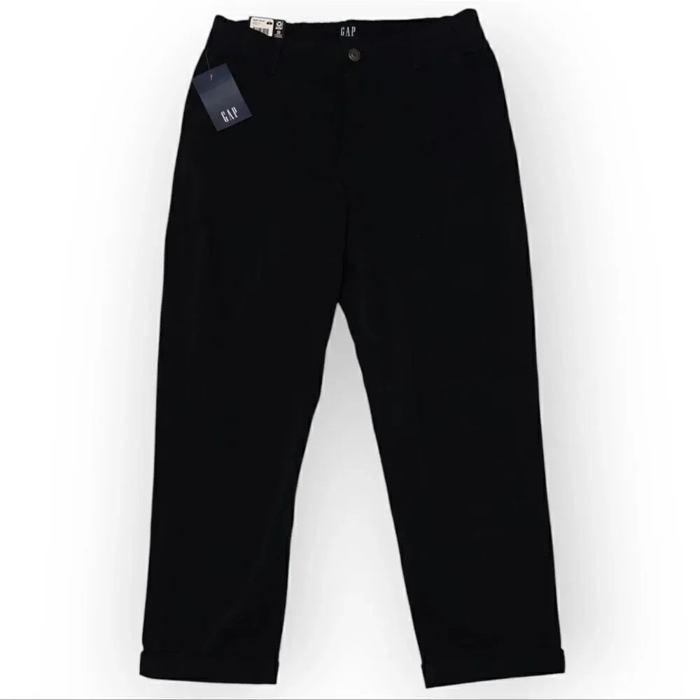 NWT GAP Classic Twill Black Ankle Cropped Pants Size 12 - Picture 3 of 11